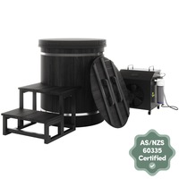 Noni 1-Person Ice Bath with 1HP Chiller - Canadian Hemlock Black