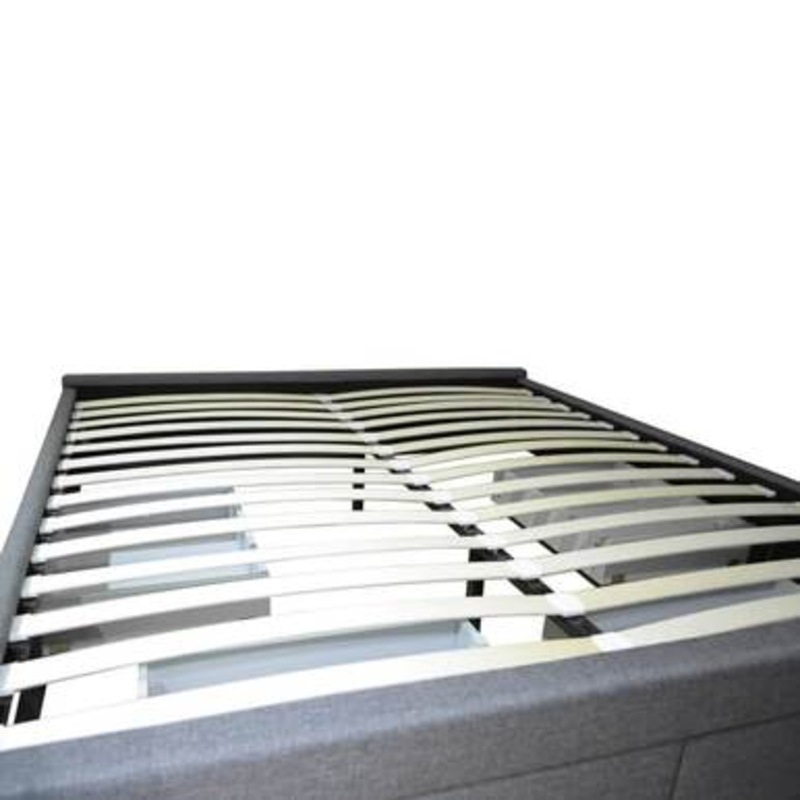 Octavia Fabric Queen Bed Frame w/ Storage Drawers Dark Grey Buy