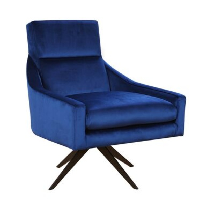 Buy Pia Velvet Swivel Accent Chair Deep Blue MyDeal