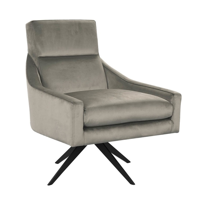 Buy Pia Velvet Swivel Accent Chair Light Grey Discontinued MyDeal