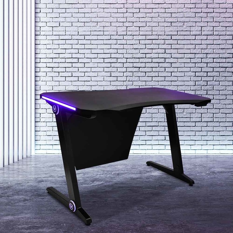 Buy Zach LED Gaming Desk with Stealth Panel RGB MyDeal