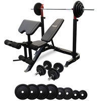 Impact BP7 Bench Press + 110kg Barbell Set + Adjustable Dumbbells