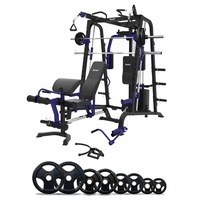 Impact Fitness SM8 Multi-Station Gym + FID Bench + Weight Plates + Barbell