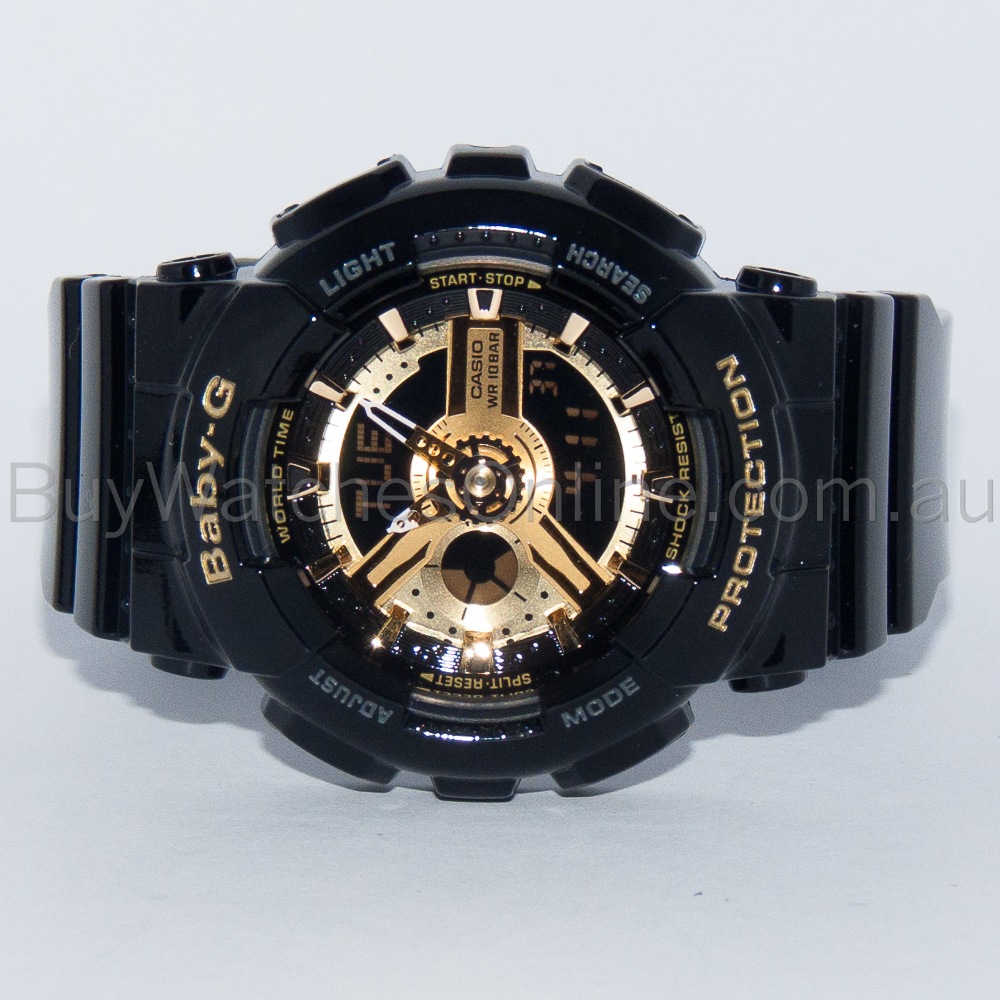 Baby g watch hot sale black gold