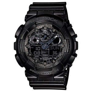 Casio G-Shock Analogue/Digital Mens Camo Black Watch GA100CF-1A GA-100CF-1ADR