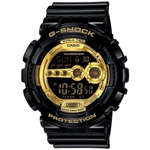 Casio G-Shock Digital Mens Black X Gold Series Watch GD100GB-1 GD-100GB-1DR