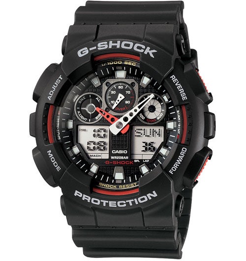 Casio G-Shock Analogue/Digital Mens Black/Red XL Watch GA100-1A4 GA-100-1A4DR