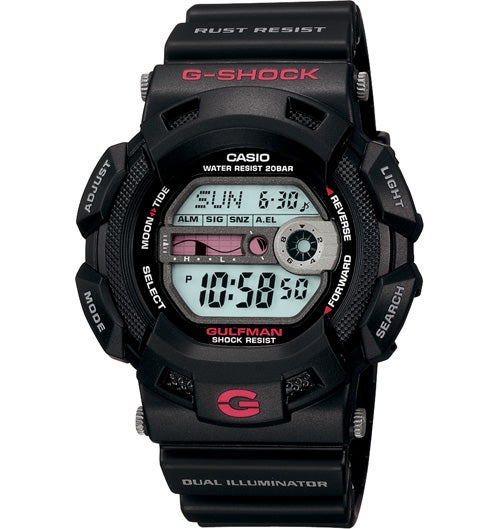 Casio G-Shock GULFMAN Mens Digital Black Illuminator Watch G9100-1 G-9100-1DR