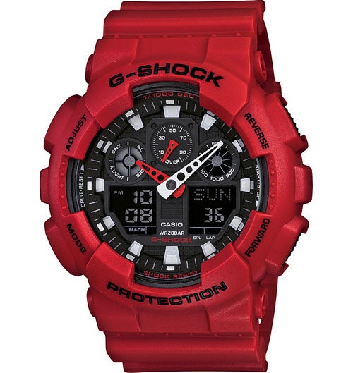 Casio G-Shock Analogue/Digital Mens XL Series Red Watch GA100B-4A GA-100B-4ADR