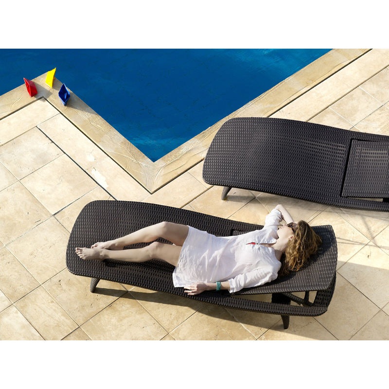 Buy 2x Keter Pacific Outdoor Sun Lounger in Anthracite MyDeal