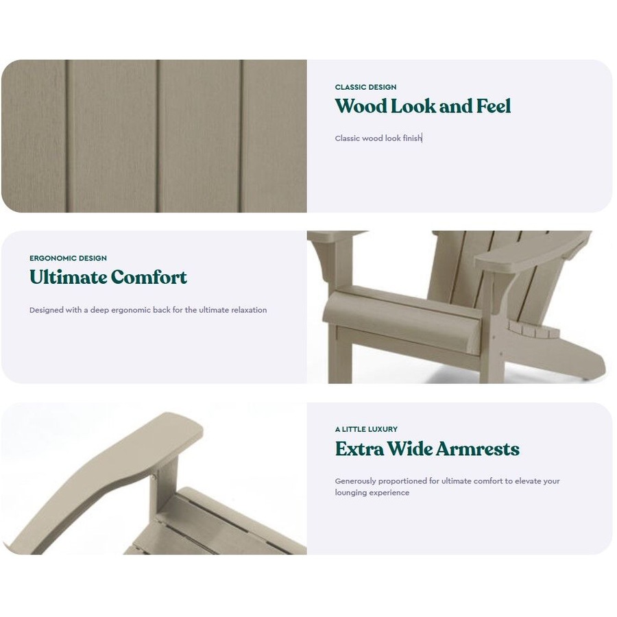 Keter Alpine Adirondack Chair - Silver Sage