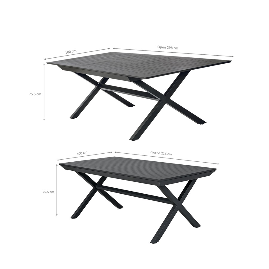 Buy Keter Barcelona Aluminium Extendable Dining Table - Graphite ...