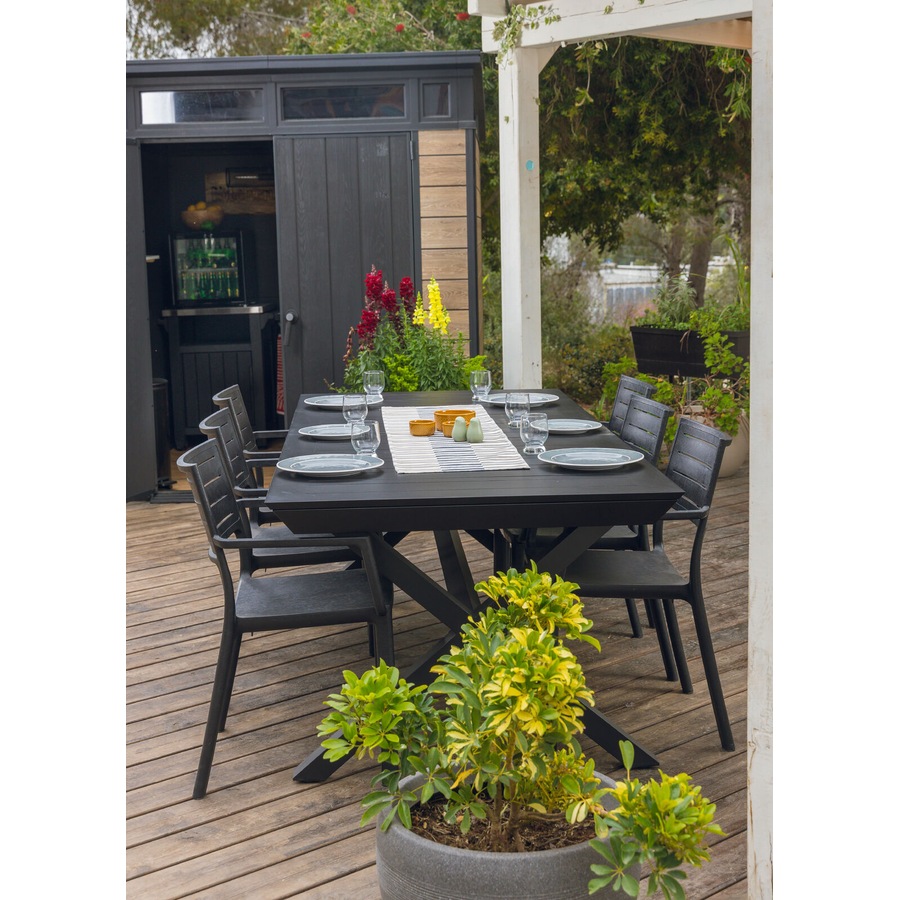 Buy Keter Barcelona Aluminium Extendable Dining Table - Graphite ...
