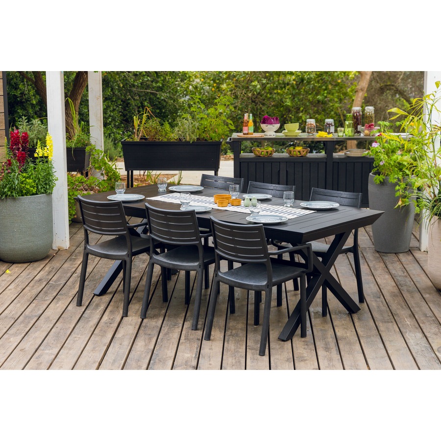 Buy Keter Barcelona Aluminium Extendable Dining Table - Graphite ...