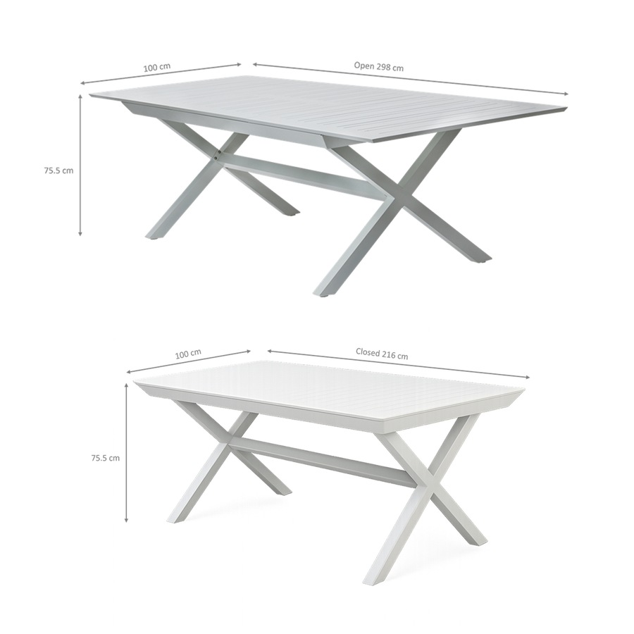 Buy Keter Barcelona Aluminium Extendable Dining Table - White ...