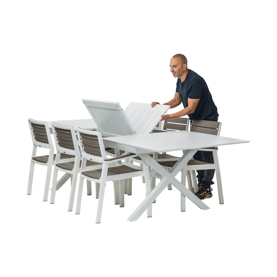 Buy Keter Barcelona Aluminium Extendable Dining Table - White ...