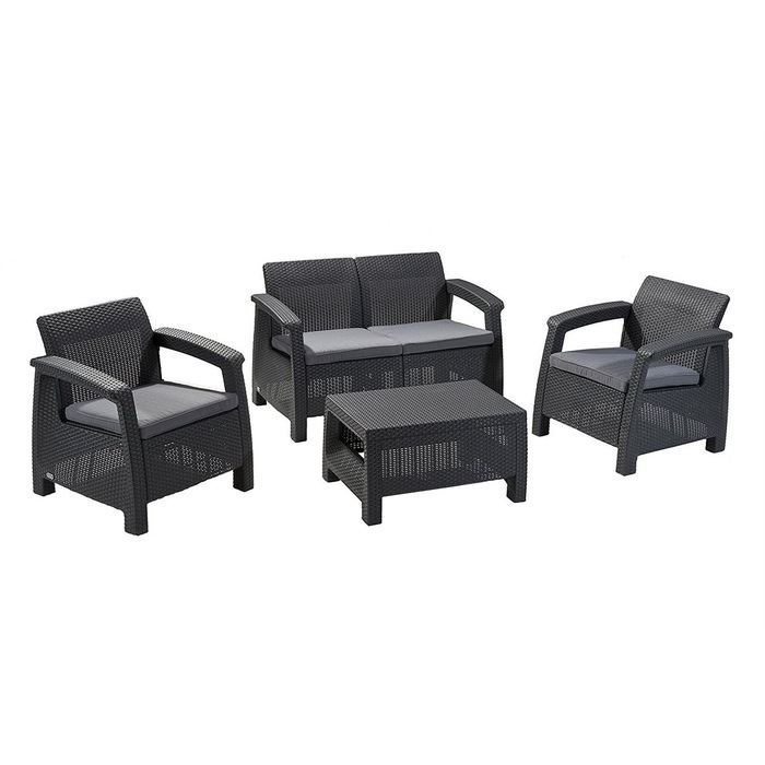 Keter Emma Outdoor Four Seater Lounge Set MyDeal