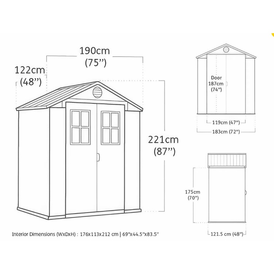 Keter Darwin 6x4 Garden Shed W - Grey