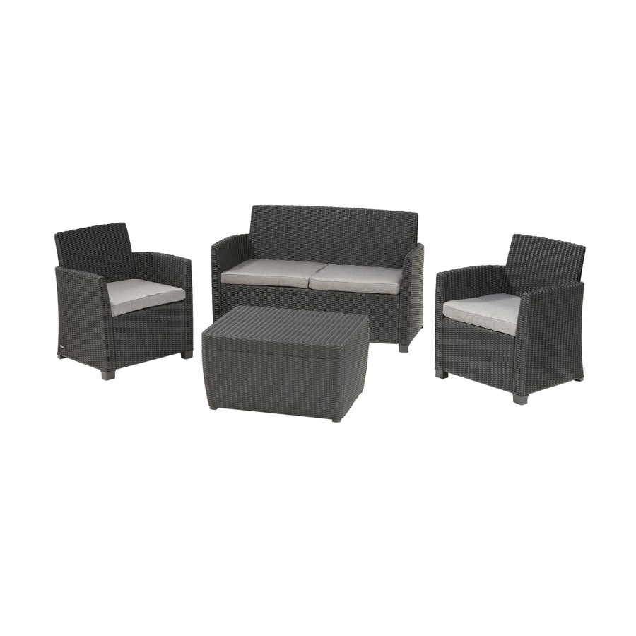 Keter Outdoor Furniture Lounge Set (Mia)-Graphite