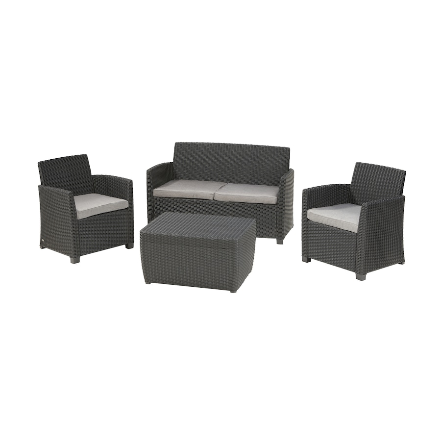Keter Outdoor Furniture Lounge Set (Mia)-Graphite