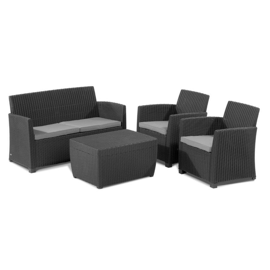 Keter Outdoor Furniture Lounge Set (Mia)-Graphite