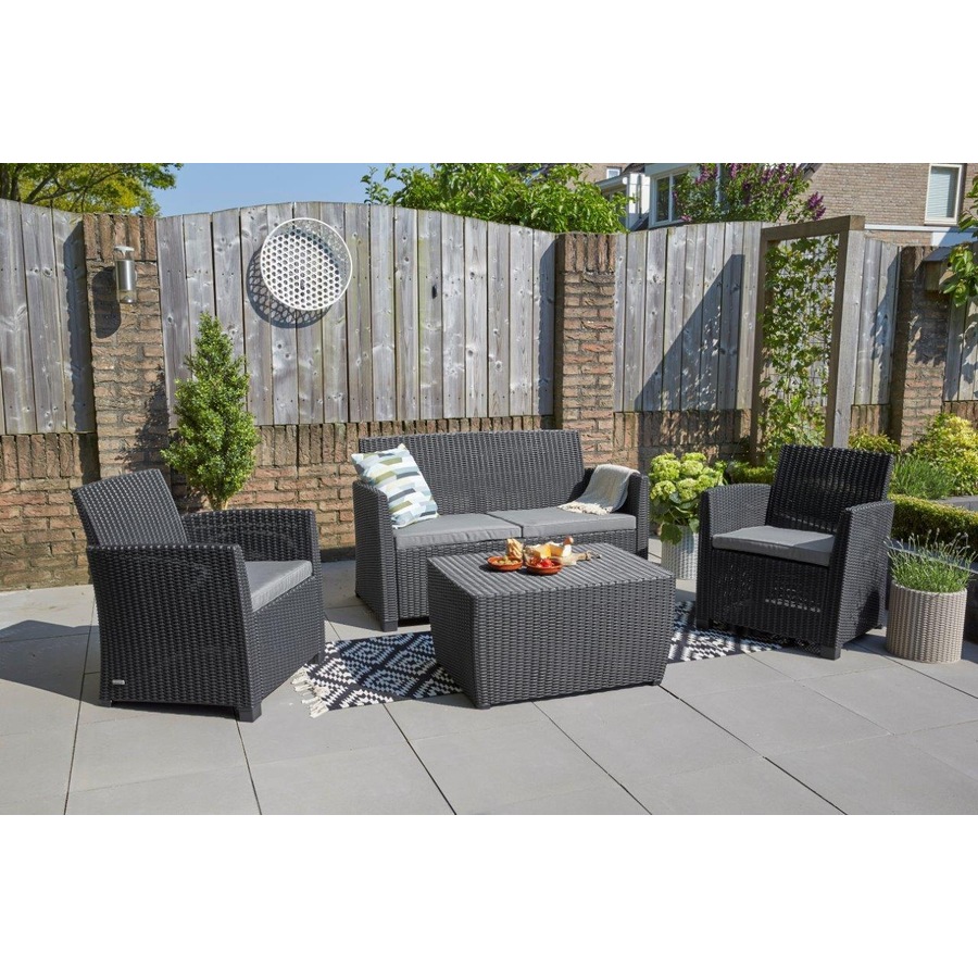 Keter Outdoor Furniture Lounge Set (Mia)-Graphite