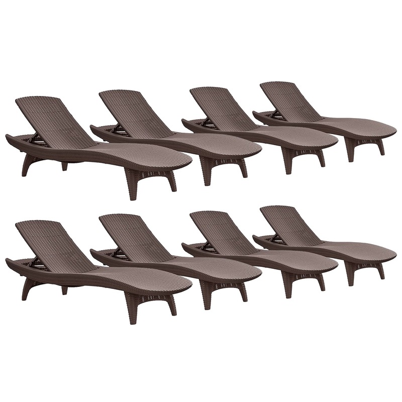 Buy Keter Pacific Sun Loungers Brown 8 Pack MyDeal