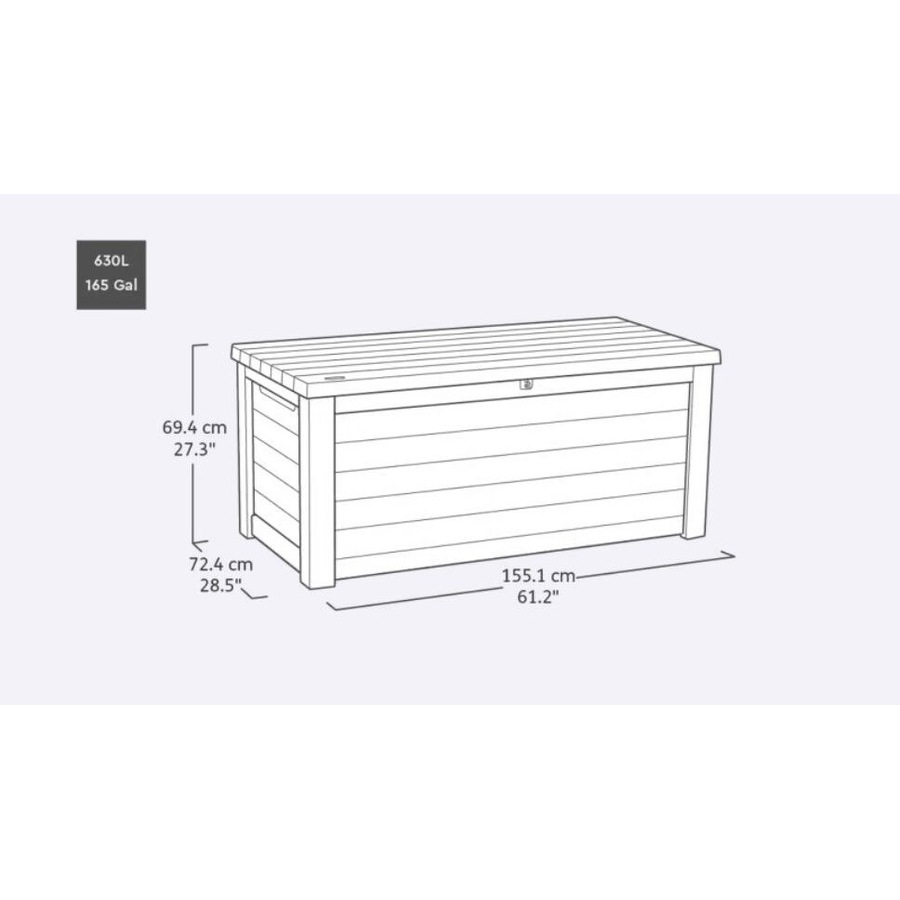 Keter Signature 630L Storage Box - Rosewood Look