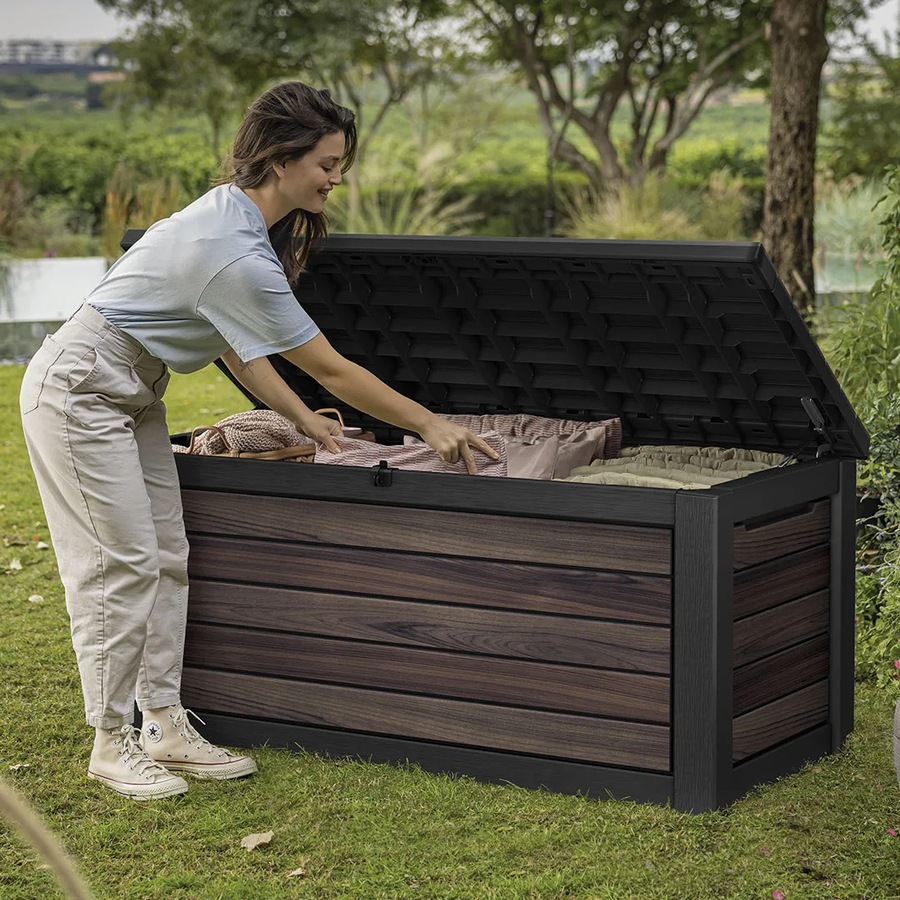 Keter Signature 630L Storage Box - Rosewood Look