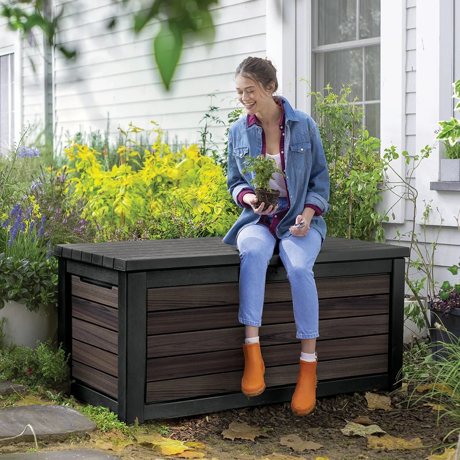 Keter Signature 630L Storage Box - Rosewood Look