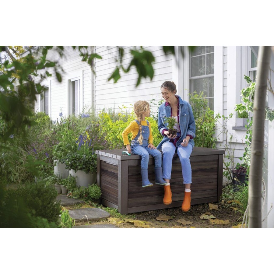 Keter Signature 630L Storage Box - Rosewood Look