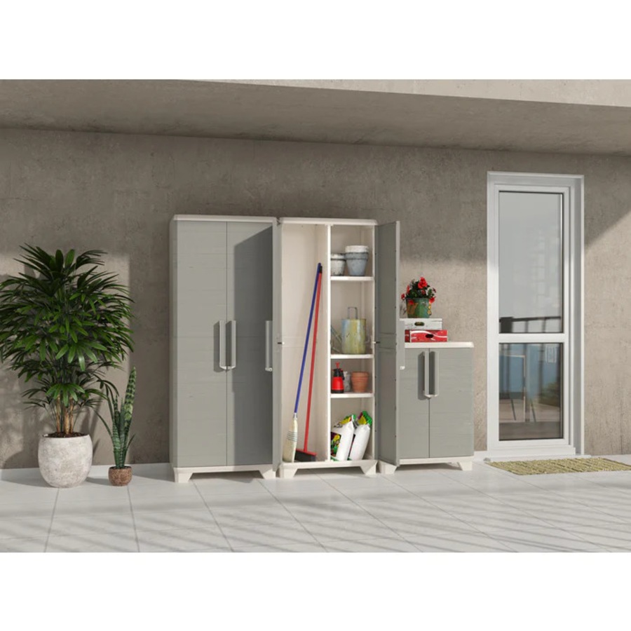 LINEAR WOOD BASE OUTDOOR CABINET