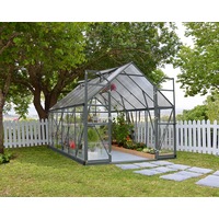Maze Walk in Polycarbonate Greenhouse Grey Frame 8ft x 12ft 