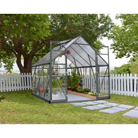 Maze Walk in Polycarbonate Greenhouse Grey Frame 8ft x 8ft 
