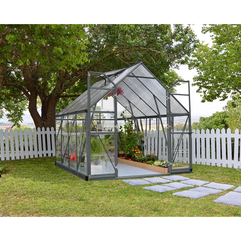 Maze Walk In Polycarbonate Greenhouse Grey Frame 8ft X 8ft Buy Walk In Greenhouses 546073