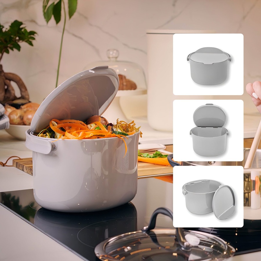 Skaza 3.3L Organko Compost Caddy - Pack of 2 - Grey