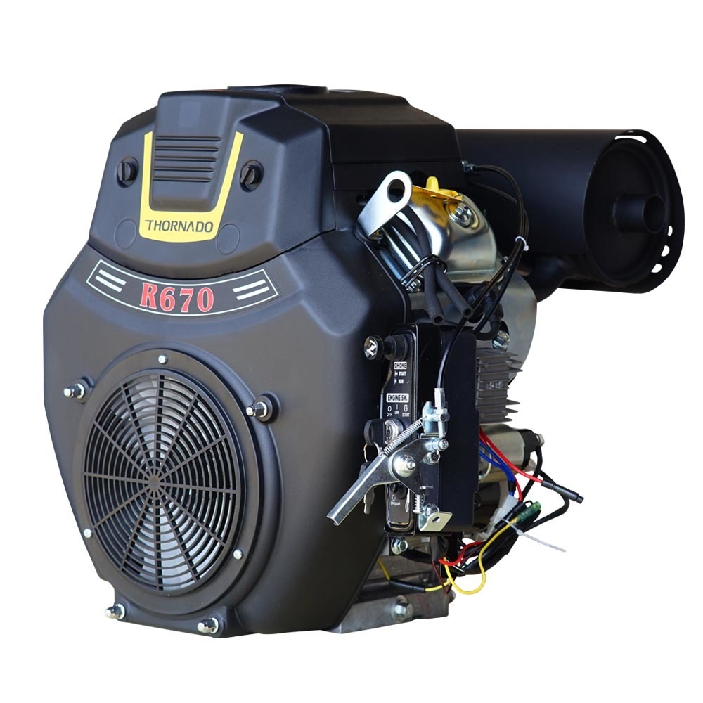 Thornado V Twin 23HP Stationary Engine  670cc Electric Start 25.4mm Horizontal