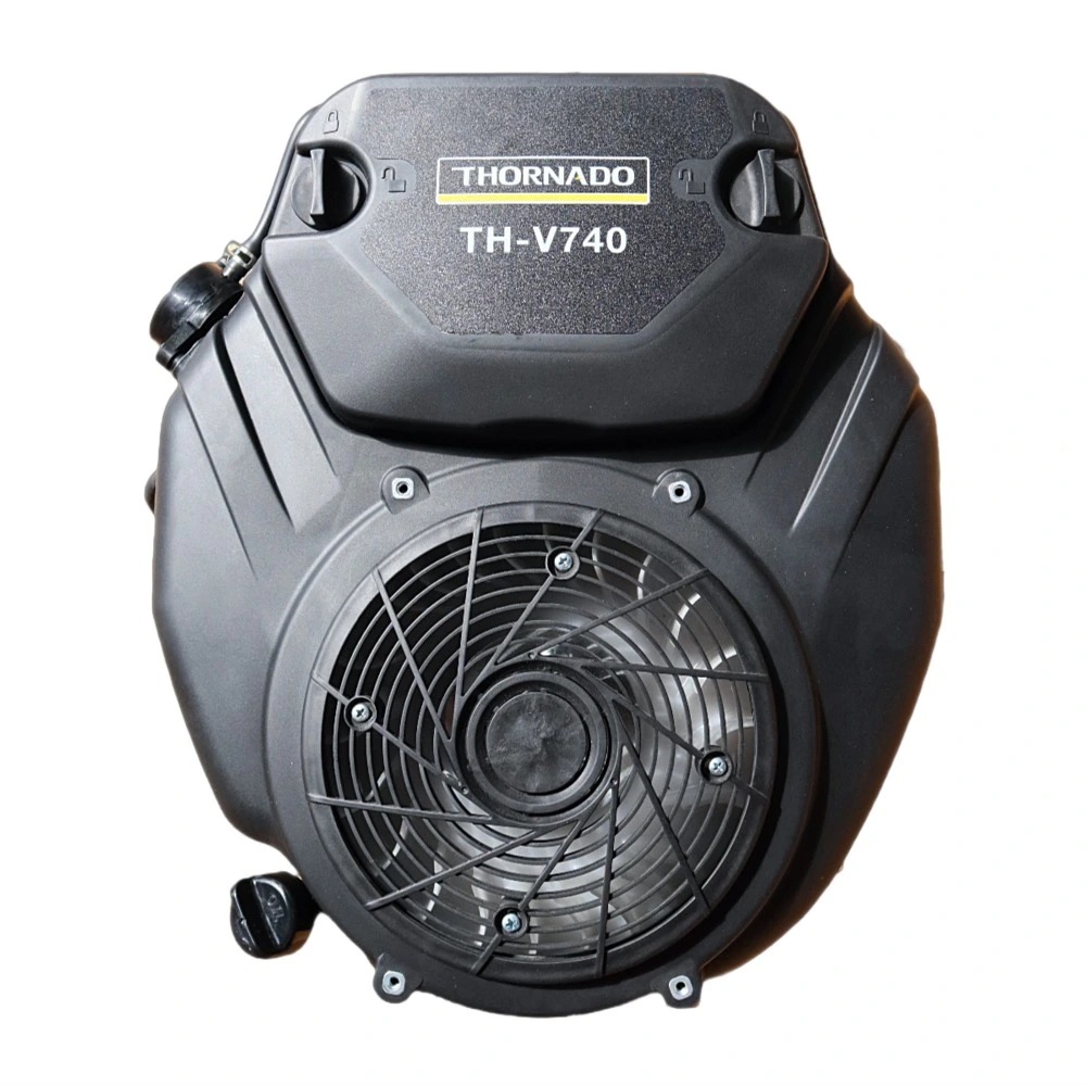 Thornado 25HP Vertical Shaft Petrol Engine  V Twin 740cc Electric Start