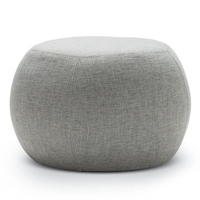Venus Fabric Round Pouf Ottoman in Light Grey 35cm