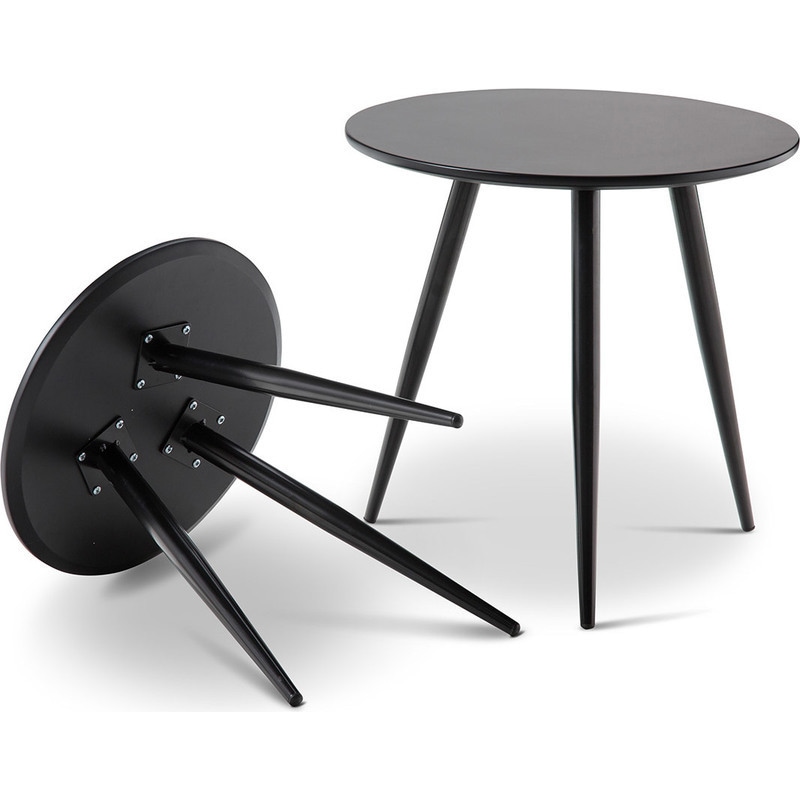 Buy 2x Nesting Round Side Table w/ Metal Legs in Black - MyDeal