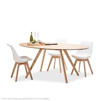 Carol Dining Table + 4X Padded White Eames Chairs