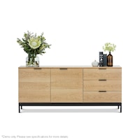 Macy Oak Veneer 2 Door 3 Drawer 160Cm Sideboard
