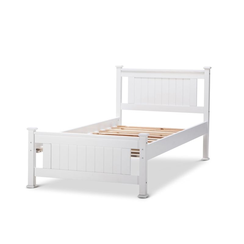 Batna King Single Size Wood & MDF Bed Frame White MyDeal