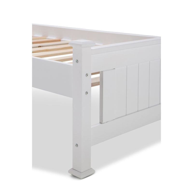 Batna King Single Size Wood & MDF Bed Frame White MyDeal
