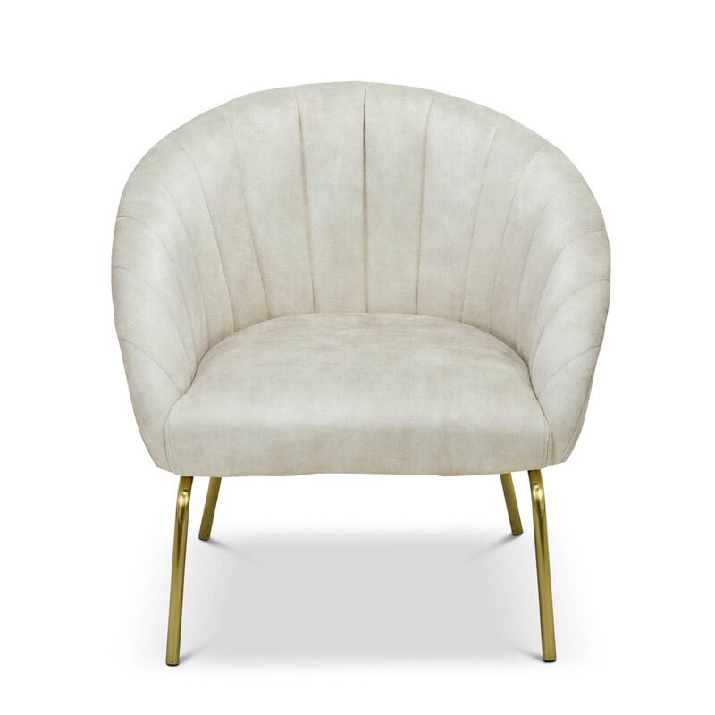 gold and beige chair