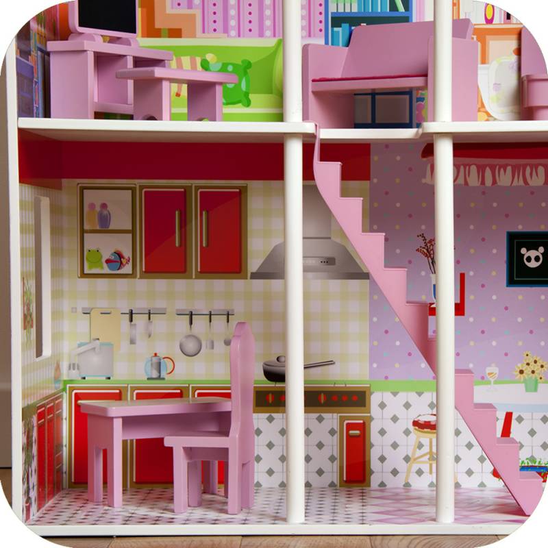 Kids Modern 3 Story Townhouse Dollhouse w Furniture | Buy Dollhouses ...