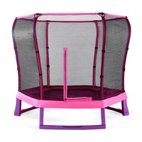 Plum Play 7ft Kids Junior Trampoline with Enclosure Net in Pink