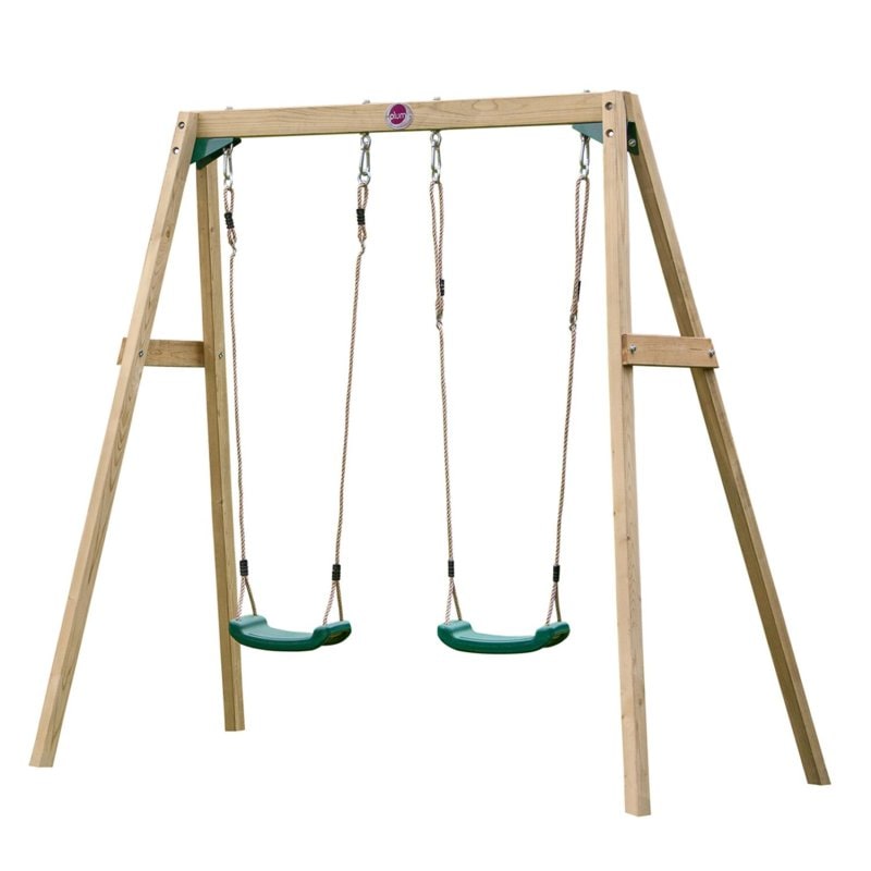 Buy Plum Play Wooden Double Swing Set - MyDeal