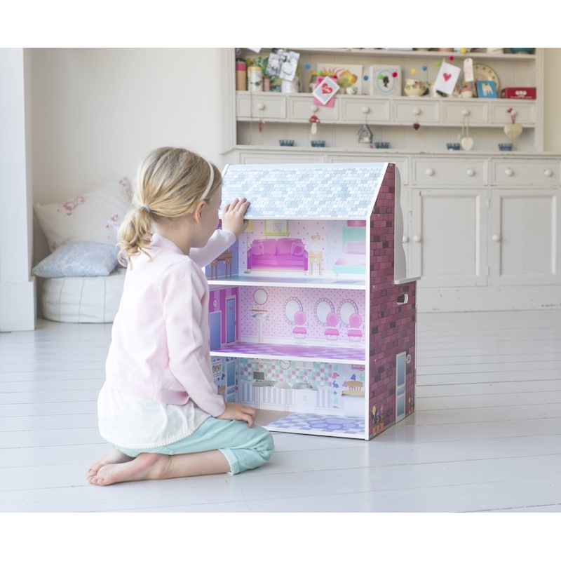 Plum 2in1 Wooden Dolls House & Play Kitchen Pink Buy Play Kitchens