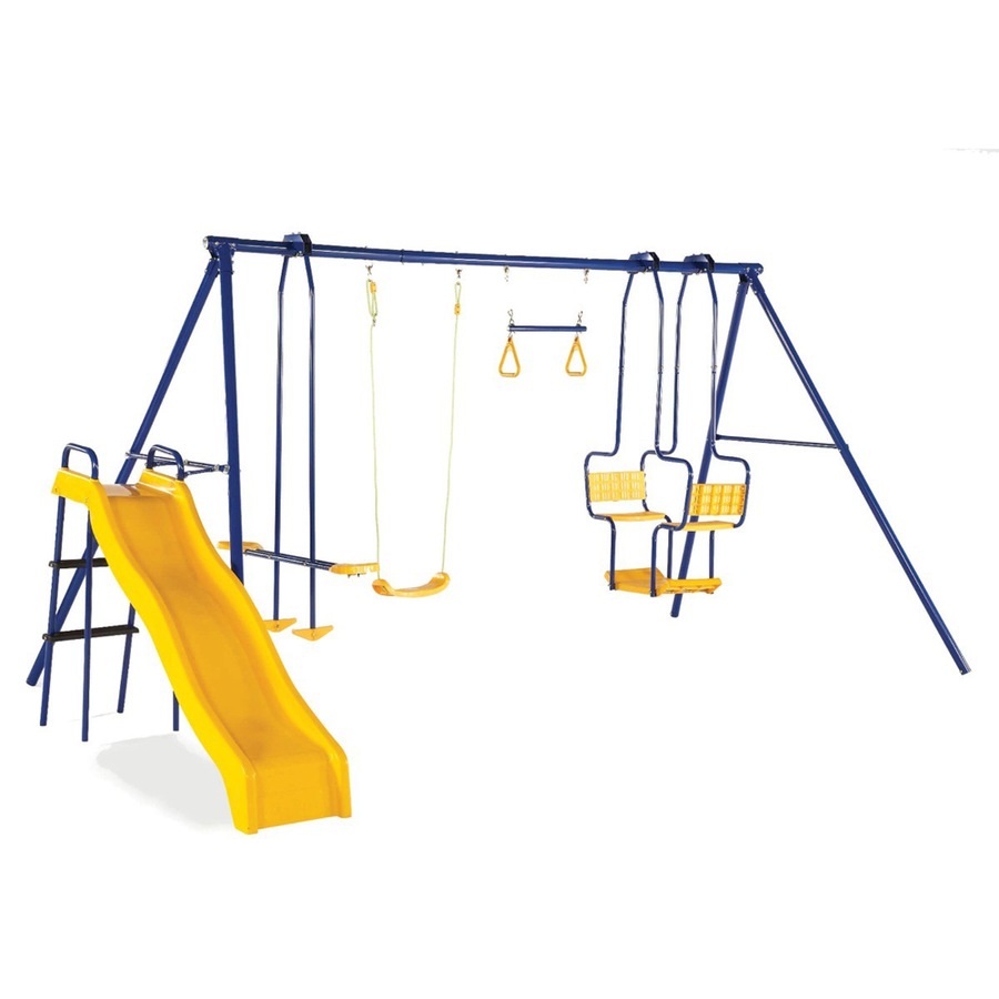 Plum Play AU 5Unit Metal Swing with Slide Multi Activity Outdoor Playset Kids